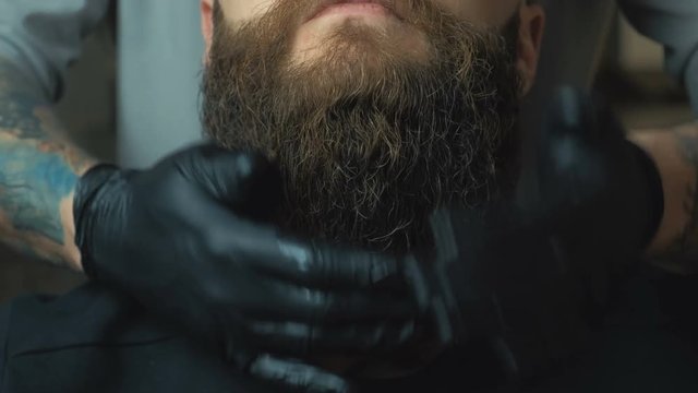 Handsome man with undercut in barbershop