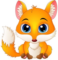 Cute baby fox cartoon