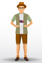people vacation, man traveling. vector illustration design template elements.