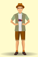 people vacation, man traveling. vector illustration design template elements.