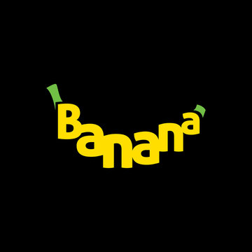 Banana text design graphic vector