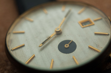 Fototapeta premium Detail of watch machinery. vintage watch