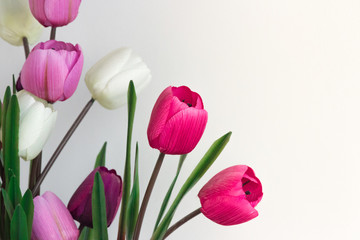 Artificial flowers together symbolizing caring, giving, love, ro