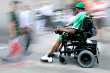 Obraz premium disabled on a city street