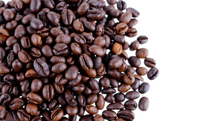 Coffee beans isolated on white background.