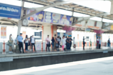 motion blur of people on Sky train