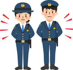 警戒中の警察官