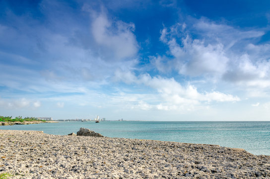 Panorama view of the image taken from Malmok Beach