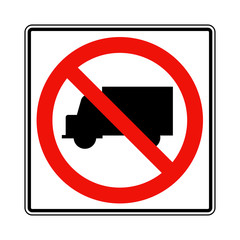 No truck or no parking sign.prohibit sign .vector illustration.