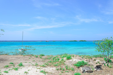 Amazing view of the Mangel Halto beach in Aruba