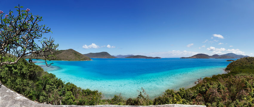 Leinster Bay and the British Virgin Islands from St. John