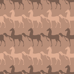 Colorful Seamless Pattern with Horse. Vector illustration