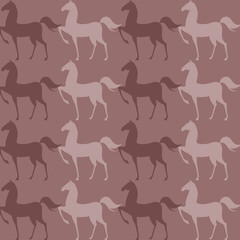 Colorful Seamless Pattern with Horse. Vector illustration