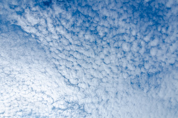 Sky view with white clouds from eagle Beach, Aruba
