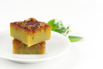 Coconut custard made from eggs with soybean and coconut milk