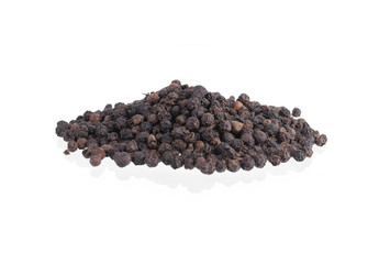 Black pepper was placed on a white background