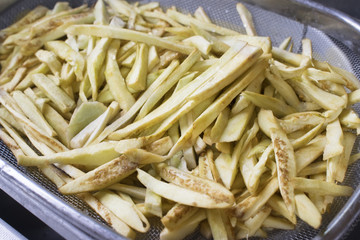 home made raw french fries