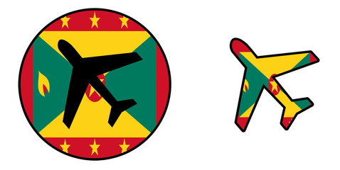 Nation flag - Airplane isolated - Grenada