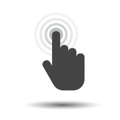 Click hand icon. Cursor finger sign flat vector. Illustration on white background.