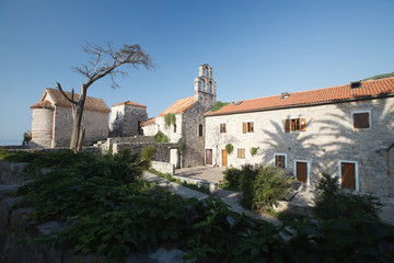 Fototapeta premium View of the ancient Catholic Church of Santa Maria in Punta. Budva. Montenegro