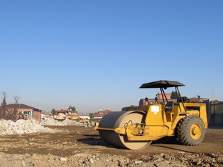Rullo compressore in cantiere