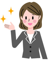 スーツ　女性　案内