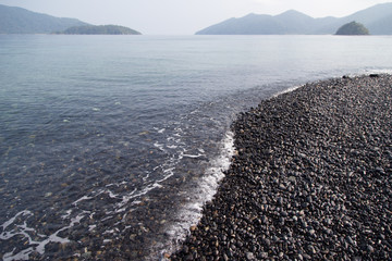 Hin-ngam Island beach with beautiful stone