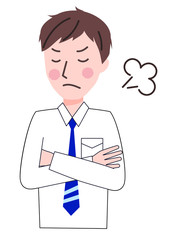 スーツ　男性　怒り