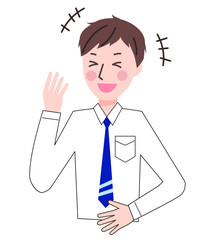 スーツ　男性　笑う