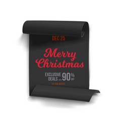 Illustration of Marry Christmas Vector Scroll Banner Template Isolated on White Background. Realistic Vector Ribbon Banner Icon. Holiday Christmas Season Winter Sale Paper Scroll
