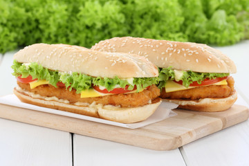 Chickenburger Chicken Hühnchen Burger Hamburger frische Fleisch