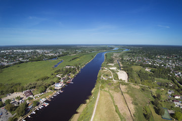 River Lielupe at Jelgava city, Latvia.