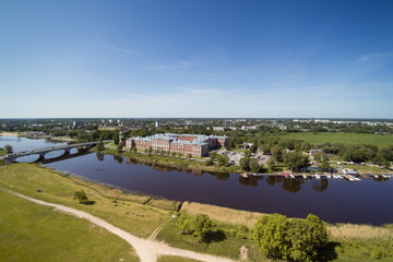 River Lielupe at Jelgava city, Latvia.