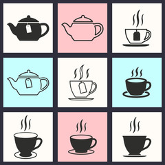 Tea icon set.