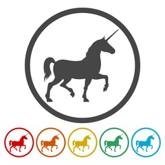 Silhouette of Unicorn Horse icon 