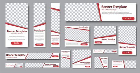 Set of web banners in standard sizes.