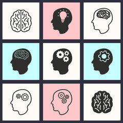 Brain icon set.