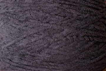 Brawn Udon Crochet Yarn Threads close-up shot background texture