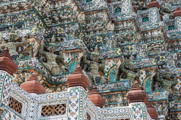 Fototapeta na wymiar Architecture detail buddhist temple in bangkok