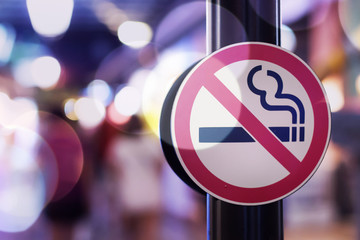 Don't smoke sign with bokeh background