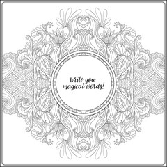 Antique greeting cards with space for text, invitation with orna