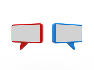 Naklejka premium Speech bubble isolated on white. 3D rendering image.