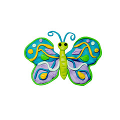 Plasticine  baby animal 3D rendering  sculpture isolated on white
