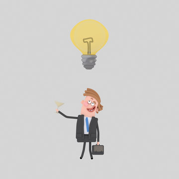 Businessman toasting with champagne for a good idea

Custom 3d illustration contact me!
