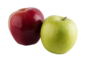 Green and red apple isolated