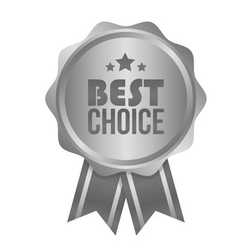 Vector Best Choice Metal Silver Sign, Round Label