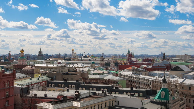 Moscow. Top view on roofs
