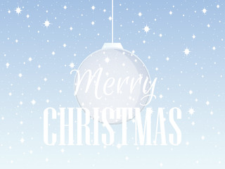 Merry Christmas. Background with Christmas balls and snowflakes. Vector illustration