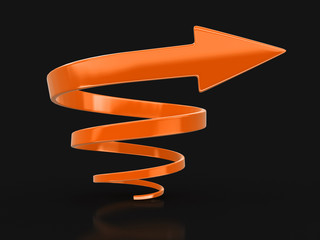 Spiral arrow.  Image with clipping path