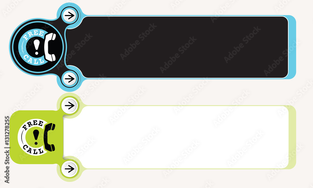 Poster two abstract boxes for your text with brackets and the words cal